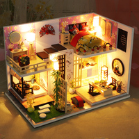 Kit de bricolage en gros pour nichoir à livres, maison miniature, maison de poupée, kit de maison miniature, serre-livres loft japonais, mini ornement de bureau