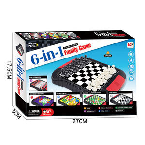 2024 giocattolo educativo interattivo 6-in-1 portatile per i bambini di plastica classico degli <span class=keywords><strong>scacchi</strong></span> e dei giochi di carte impostati per il gioco della famiglia - Product Image 6