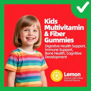 Gummies multivitaminées personnalisées OEM pour enfants et adolescents, enrichies en vitamines D3, B12, B6, zinc, biotine, folate et prébiotiques pour favoriser la digestion - Product Image 6