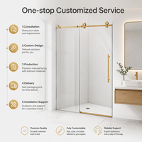 Portes de douche coulissantes modernes haut de gamme en verre personnalisable, cadre en acier inoxydable, verre de 8 mm d'épaisseur, durable et facile à nettoyer