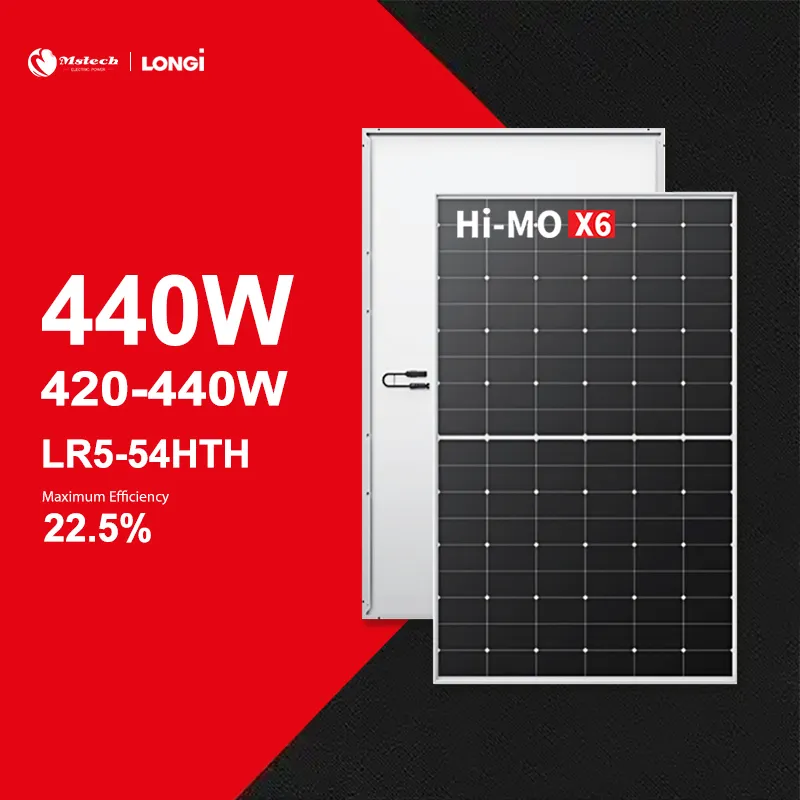 Longi hi-mo x6 420w produtos de energia סולרי 425 וואט סולארפלטן 430w 435w 440w לוחות סולאריים שקופה