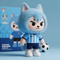 Jouet en peluche en vinyle Périphériques culturels et créatifs personnalisés pour les fans de football Casque Blue Wolf Cartoon Doll Event Cadeaux et jouets