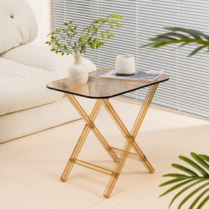Tavolino Laterale Pieghevole in <span class=keywords><strong>Plastica</strong></span> PC <span class=keywords><strong>Trasparente</strong></span> a Rete Creativa per Piccoli Appartamenti, Angolo del Divano e Arredamento Casa - Product Image 2