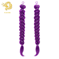 Perruque de cosplay Fujia Skpop Demon Hunters Rumi, longue queue de cheval tressée violette, extension de cheveux synthétiques résistante à la chaleur, 100g, pièce unique