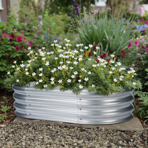 현대 야외 아연 도금 금속 대형 정원 재배자 가정 및 보육 화분 사용을위한 유약 제기 침대 화분 스탠드 - Product Image 4