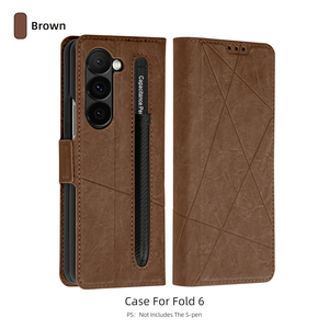 Funda de Cuero para <span class=keywords><strong>Samsung</strong></span> Z Fold, Material PU Anticaídas con Ranura para Lápiz, Funda con Soporte Plegable para <span class=keywords><strong>Galaxy</strong></span> S4 y <span class=keywords><strong>S3</strong></span> - Product Image 2