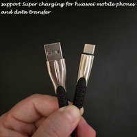 Pabrik premium hadiah promosi mini kabel USB ke C anyaman ular Aloi seng datar warna-warni