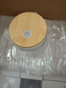 Khuyến mãi đặc biệt Ly uống nước nhựa tái sử dụng 16oz cho trẻ em, kiểu lọ Mason, chất liệu PP Acrylic, kèm nắp tre và ống hút - Product Image 6