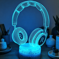 Lampe de bureau moderne 3D personnalisée pour salle de jeux avec télécommande, icône de console de jeu, lumière LED de chevet pour la décoration de la pièce