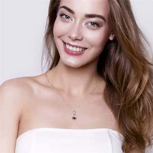Vente en gros de collier de bijoux fins exquis pour femmes en argent sterling véritable simple 925 - Product Image 3