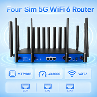 Routeur CPE AX3000 Openwrt 21 Gigabit Bi-Bande Sans Fil Wi-Fi 6 avec Modem 4G LTE et Carte SIM 5G, Antennes Externes pour Usage en Entreprise