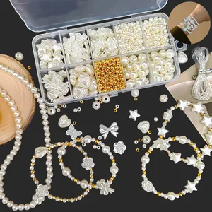 Imitation pearl bead kits high quality DIY accessory acrylic pearl beads kits wholesale for bracelet making