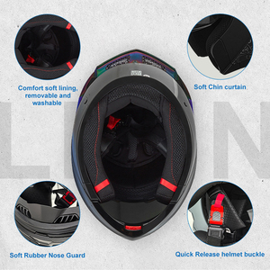 Bán buôn Dot chứng nhận nhà máy giá OEM hỗ trợ thoải mái Modular người đàn ông trong ABS Chất liệu Modular lật lên xe máy Mũ bảo hiểm - Product Image 4