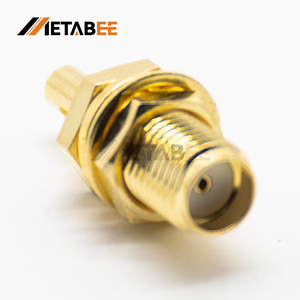 Conector SMA Recto, Chapado en Oro, Montaje en PCB, Tipo Bulkhead, Crimpado - Product Image 1