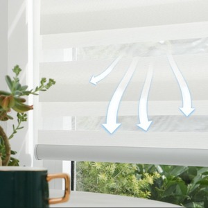 Tenda <span class=keywords><strong>a</strong></span> rullo <span class=keywords><strong>persiana</strong></span> zebra automatica <span class=keywords><strong>a</strong></span> doppio strato, senza fili, con telecomando elettrico, per protezione solare e oscurante. - Product Image 3