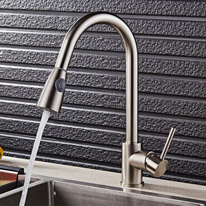 Modern 304 Stainless Steel Kitchen Single Handle <b>Pull</b> Out Sprayer & Flexible <b>Pull</b>-Down Spring Kitchen MK9824SS Stainless Steel C - Product Image 2