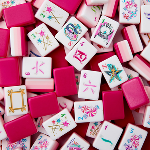 Juego de Mahjong Americano Personalizado, Fichas de Mahjong de Lujo de 4 Capas de Acrílico, Fichas de Mahjong Rosas Omm, 1 Juego Grabado Moderno para Viaje, 160 Piezas - Product Image 1