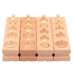 Thoth Montessori Knobbed Cilinder Socket Montessori Materialen Houten Cilinders Ladder Blokken Educatief Houten Speelgoed