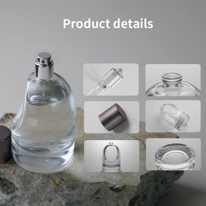 Flacon de <span class=keywords><strong>parfum</strong></span> en verre asymétrique unique en forme de goutte d'eau avec capuchon texturé 50ml 100ml, atomiseur de <span class=keywords><strong>parfum</strong></span> rechargeable avec pulvérisateur argenté - Product Image 3