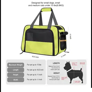 Cacces compagnia aerea ha approvato un trasportino pieghevole morbido, a mano e a spalla, borsa portatile per viaggi in casa e all'aperto per cani, - Product Image 2