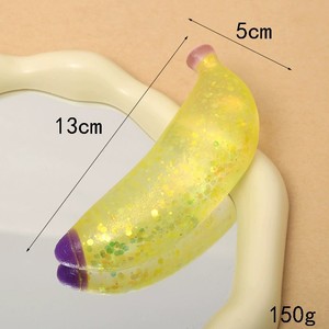 CHENXI <b>Glitter</b> Molasses Candy Banana Squeeze Fidget Stress-relief <b>Ball</b> Office Fun Slow Rebound Toy for 14 Years & up - Product Image 2