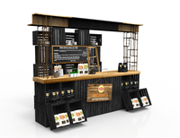 Présentoir de boissons et café, style américain, design moderne, idéal pour les centres commerciaux