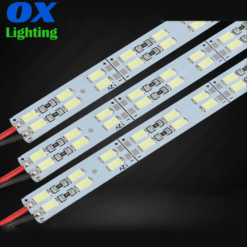 Lampu garis batang kaku LED 12v 24v 144 leds SMD5630 lampu garis keras hangat putih dingin baris ganda 1M