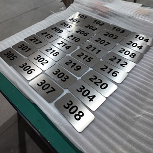Placas de Puerta Modernas de Acero Inoxidable con Números en Braille para Apartamentos, Hoteles y Oficinas, Diseño Minimalista, Cumple con ADA - Product Image 1