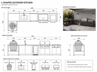 Cuisine barbecue extérieure  et station de grill pour villas Four électrique encastré sur mesure et gril en acier inoxydable
