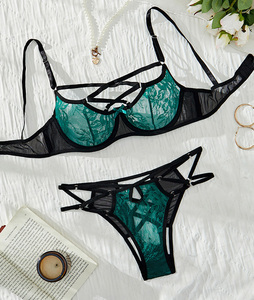 Nouvelle lingerie érotique personnalisée pour femmes 2026 – Soutiens-gorge sexy en dentelle à bretelles avec pompons, style mature ajouré, taille unique pour femmes - Product Image 2