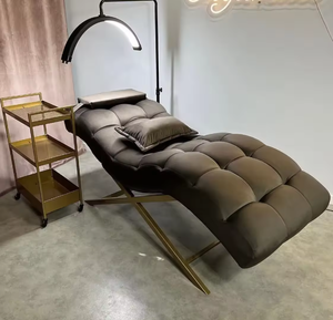 เตียงนวดกำมะหยี่สแตนเลสราคาถูกจากโรงงาน เตียงต่อขนตาสีดำ เตียงสปาหน้า - Product Image 1