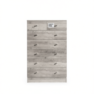 Cómoda Moderna y Sencilla de 7 Cajones en Gris, Mueble de Madera para Dormitorio, Independiente - Product Image 1