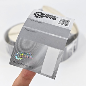 Étiquette de garantie de sécurité personnalisée avec logo en relief, dorure/argenture, <span class=keywords><strong>autocollante</strong></span> en papier PET pour artisanat imperméable et cadres photo - Product Image 2