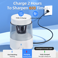 Taille-crayon électrique rechargeable à lame spirale, arrêt automatique, double trou, 3 modes réglables pour l'école et le bureau