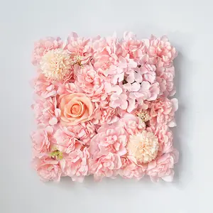 Pared de flores casamento seda artificial rosa flor painel parede pano fundo flor artificial personalizado Borgonha pano fundo flor parede