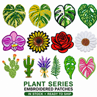 Parches Botánicos al por Mayor Listos para Enviar: Parches Termoadhesivos de Hoja de Monstera, Girasol, Lentejuelas, Rosa y Margarita para Ropa