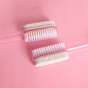 Cepillo de baño con cerdas y piedra pómez, mango largo, herramienta exfoliante para ducha y masaje, 16x3x3,5 cm - Product Image 2