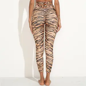 Leopardo cordão esportes yoga calças harém meninas sexy vestindo suor impressão chita para as mulheres brasileiras sem costura respirável