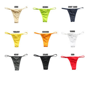 Maillot <span class=keywords><strong>de</strong></span> <span class=keywords><strong>bain</strong></span> T-back uni, string, sous-vêtements sexy pour femmes avec pantalon en T coloré - Product Image 2