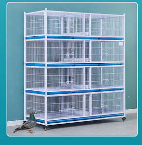 <span class=keywords><strong>Cage</strong></span> à pigeons en acier galvanisé renforcé avec treillis métallique épaissi et roues pour la compétition et l'élevage de course - Product Image 1
