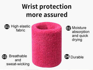<strong>Custom</strong> Logo Breathable Hand Towel Tennis Sweat Band Wrist Sweatband Set Sports Terry Cloth Wristband - Product Image 4