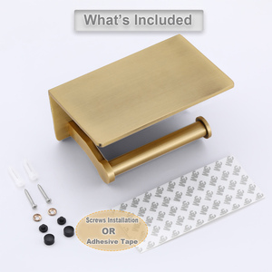 Porte-<span class=keywords><strong>papier</strong></span> <span class=keywords><strong>toilette</strong></span> moderne auto-adhésif en bronze <span class=keywords><strong>avec</strong></span> étagère, porte-rouleau de <span class=keywords><strong>papier</strong></span> <span class=keywords><strong>toilette</strong></span> <span class=keywords><strong>avec</strong></span> étagère - Product Image 5