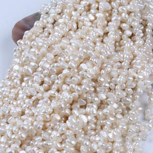 Cadena de Perlas Blancas de Agua Dulce Naturales Barrocas de 7-8 mm, 37 Agujeros, Doble Cara, para Manualidades, Venta al Por Mayor del Fabricante - Product Image 3