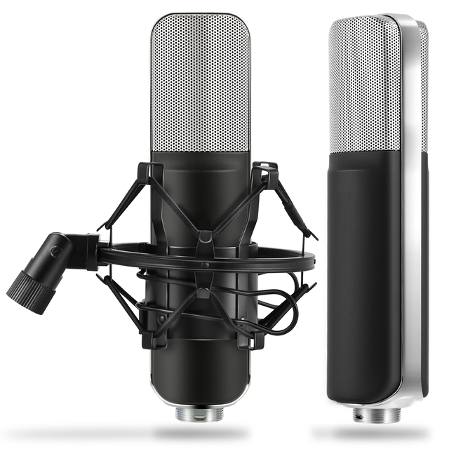 High Quality XLR Wired Condenser Microphone Cardioid Polar Pattern 20Hz-20kHz Frequency Response Shock Mount Lightweight