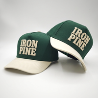 Gorra de Béisbol Personalizada OEM con Logotipo Bordado en 3D, Gorra Trucker de 5 Paneles de Sarga de Algodón de Dos Tonos con Visera Curva y Cierre a Presión