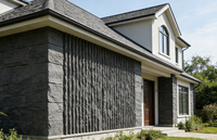Panel Dinding Tekstur Batu 3D dengan Tekstur Batu Bergelombang PU Flowing Wave Stone Film Coating dan Cat dengan Ridge 1200x600x25mm