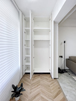 Boîte de rangement intégrée pour balcon, anti-corrosion, personnalisable, mobilier d'extérieur multi-compartiments pour petite terrasse domestique