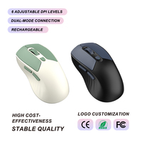 Souris sans fil rechargeable 2.4G, souris de bureau ergonomique double mode, 6 boutons, 4800 DPI, type C