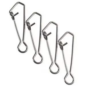 Vente en gros de émerillons de pêche en acier inoxydable de bonne qualité, couleurs noir/blanc/nickel, tailles 0 à 7 pour ligne tressée - Product Image 3