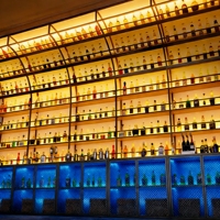 Présentoir à vin moderne en acier inoxydable en forme d'arc, éclairé, multi-niveaux, pour rangement de spiritueux, panneau mural, support mural pour bouteilles de bar